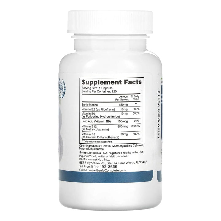 Fórmula Apoyo Neuropatía Multi B 150 Mg 120 Cápsulas - Imagen 2