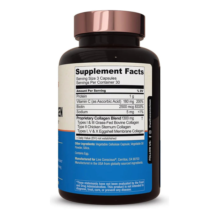 Cápsulas De Colágeno Múltiple 90 Cap Biotina Y Vitamina C - Imagen 7