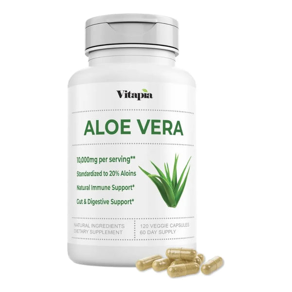 Cápsulas Orgánicas De Aloe Vera 20% Concentrado Puro Digesti - Imagen 1