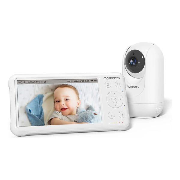 Monitor De Bebé 1080p 5 Pulgadas Cámara Visión Nocturna 360° Batería 5000mAh