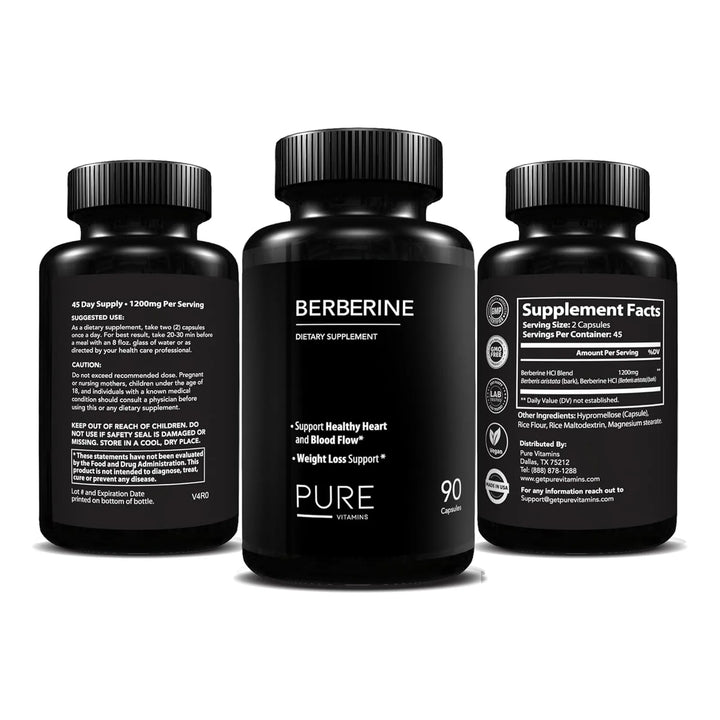 Cápsulas Berberina Hcl 1200 Mg 90 Unidades Para Salud Natura - Imagen 8