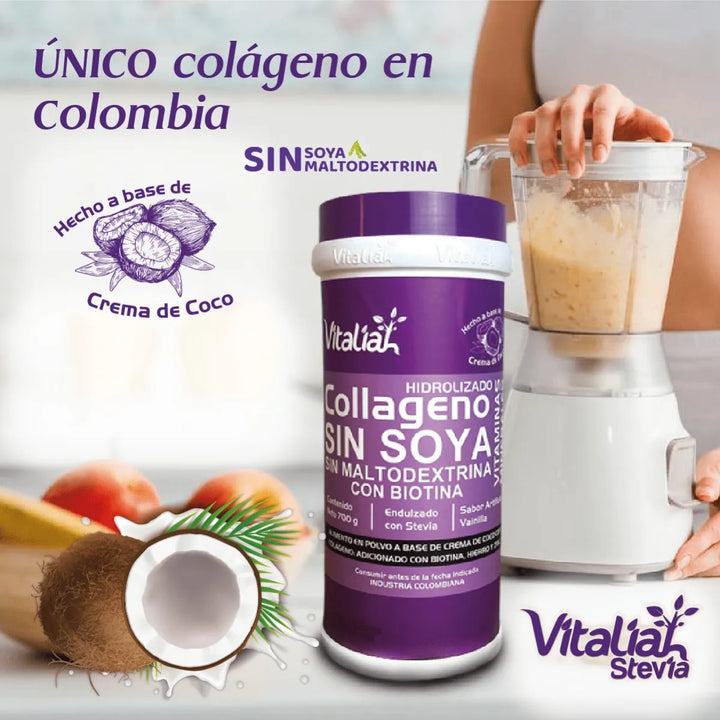 Kit Colágeno Hidrolizado Vitaliah Fresa Y Vainilla + Endulzante Monk 30ml - Imagen 4