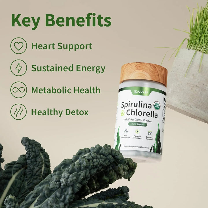 Cápsulas Orgánicas De Chlorella Y Spirulina Superalimento Ve - Imagen 4