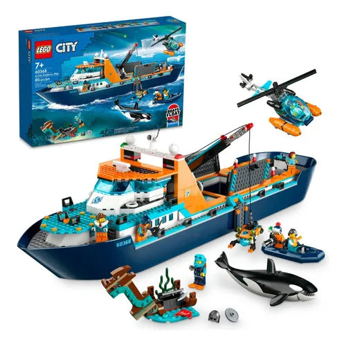 Kit Lego City 60368 Exploradores Del Ártico Barco 815 Pz Aventura Creativa