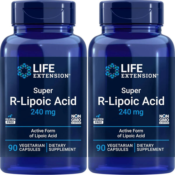 Ácido R-lipoico 240mg 90 Cápsulas Vegetales Paquete Doble - Imagen 1