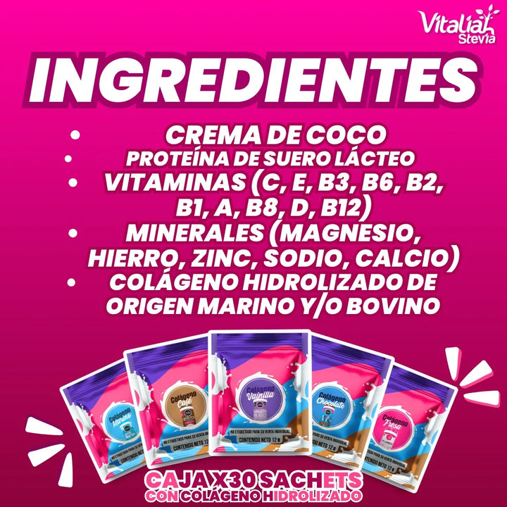Colágeno Hidrolizado Vitaliah Caja X30 Sachets 5 Sabores - Imagen 10