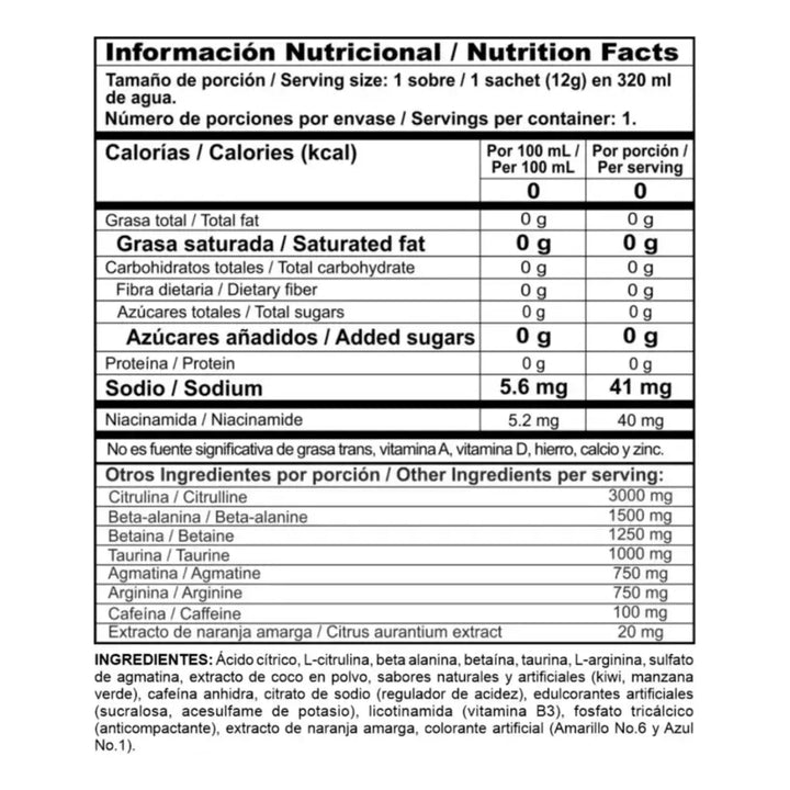 Radical, Pre Entreno Radical Caja X18 Sachets Kiwi Manzana Verde - Imagen 3