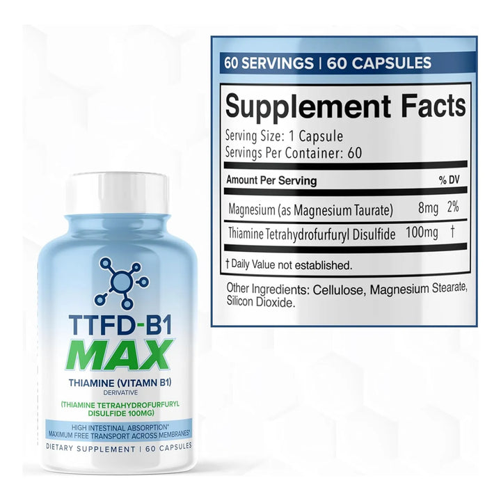 Tiamina Max 100 Mg Disulfuro De Tiamina Tetrahidrofurfurilo - Imagen 2