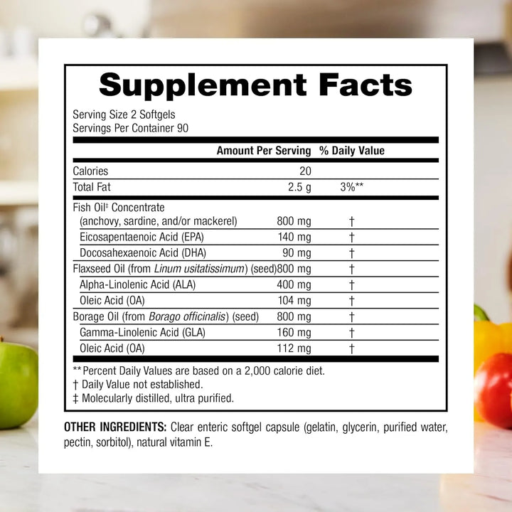 Aceite De Pescado Triple Omega 3-6-9 1200 Mg Cápsulas Blanda - Imagen 3