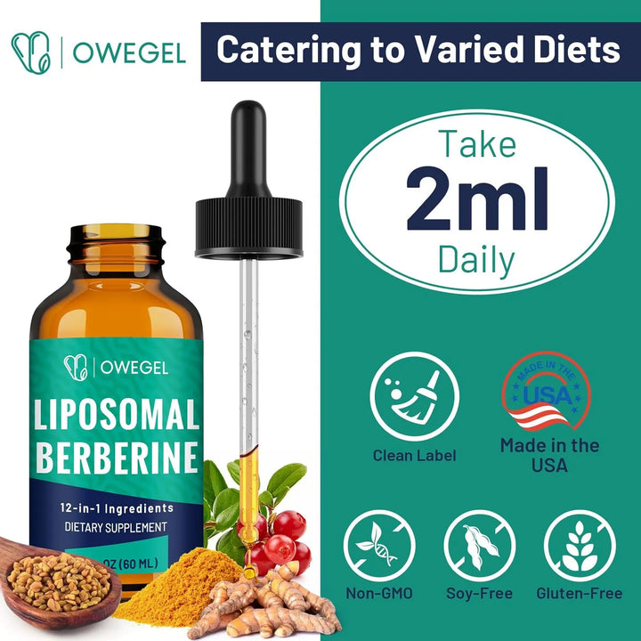 Berberina Líquida 3000 Mg Gotas Liposomales 12 Ingredientes - Imagen 5