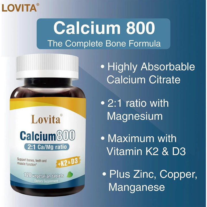 Calcio Citrato 800 Mg Con Vitamina D3 K2 Y Magnesio Proporci - Imagen 3