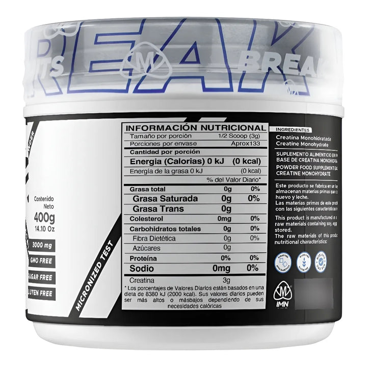 Creatina Monohidrato 400gr Imn - Imagen 3