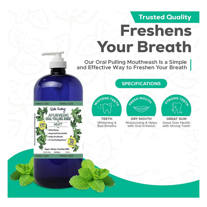 Aceite Orgánico Menta Enjuague Bucal Refrescante Blanqueador - Imagen 2