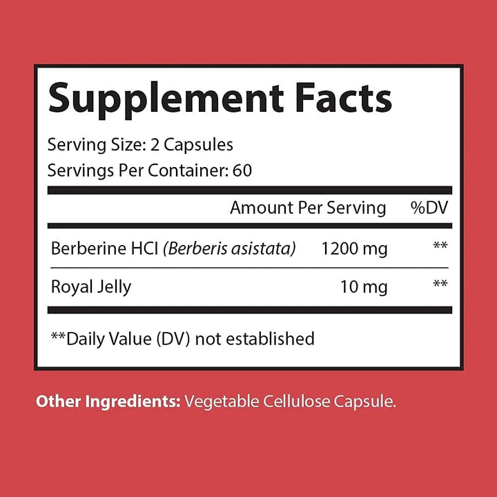 Berberina 1200 Mg Control Peso Salud Cardíaca Metabolismo Gl - Imagen 3