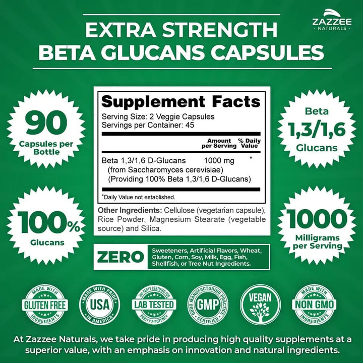 Beta Glucanos Extra Fuertes 1000 Mg 90 Cápsulas Apoya Sistem - Imagen 3