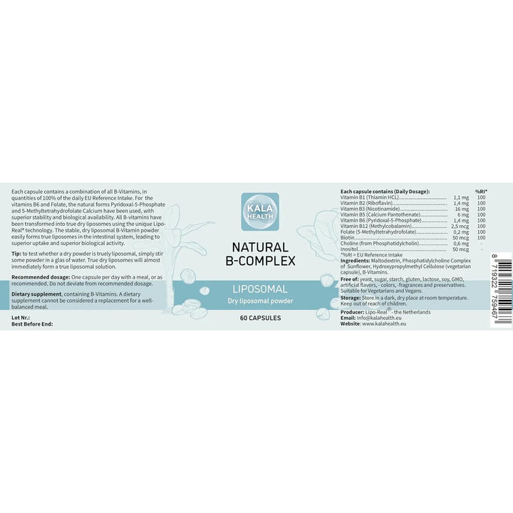 Cápsulas Naturales Complejo B Liposomal 6 Vitaminas Esencial - Imagen 2
