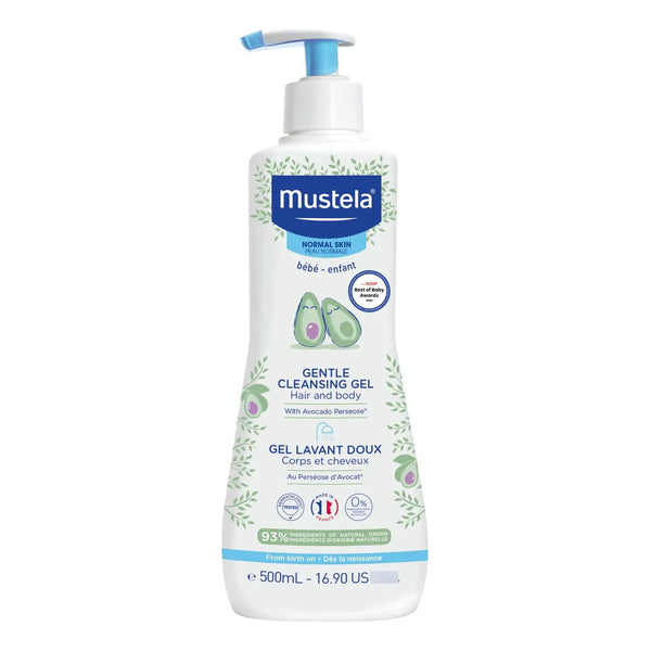Gel Limpiador Suave Para Bebés Mustela Aguacate Vitamina B Cabello Fresco Y Manejable