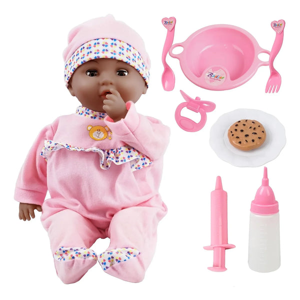Muñeca Interactiva Rosa 40 Cm Con Sonidos Y Accesorios Juguete Educativo