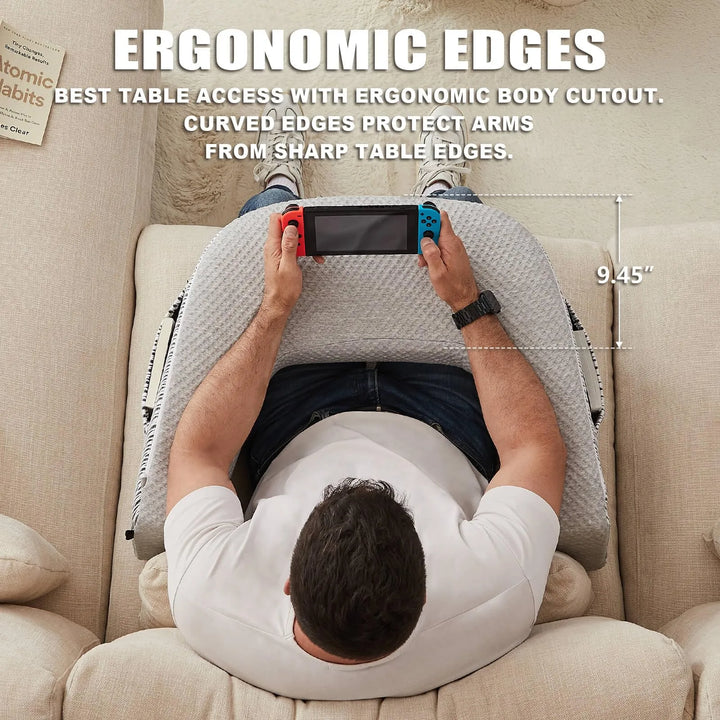 Almohada De Escritorio Ergonómica Para Regazo Ideal Lectura Gris - Imagen 2
