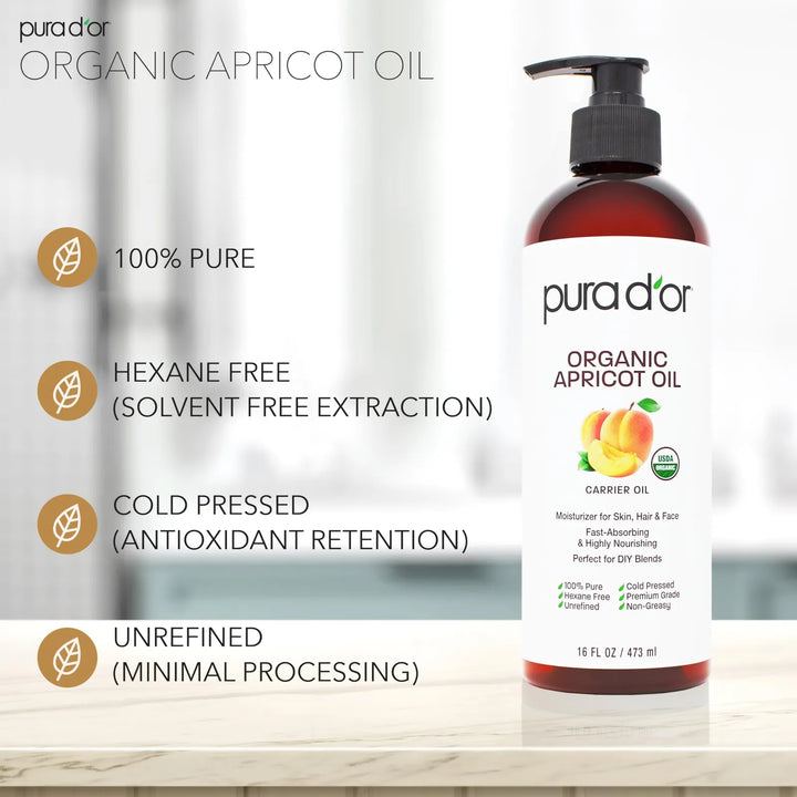 Aceite Orgánico De Almendra De Albaricoque 473 Ml Puro Natur Fragancia - Imagen 2