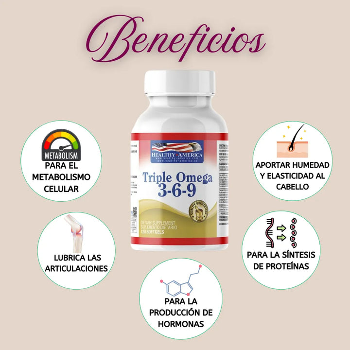 Triple Omega 3 6 9 Healthy X120 Sin Sabor - Imagen 2