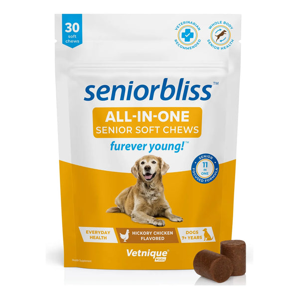 Seniorbliss Multivitamínico Para Perros Mayores Con Glucosamina Y Omega 3