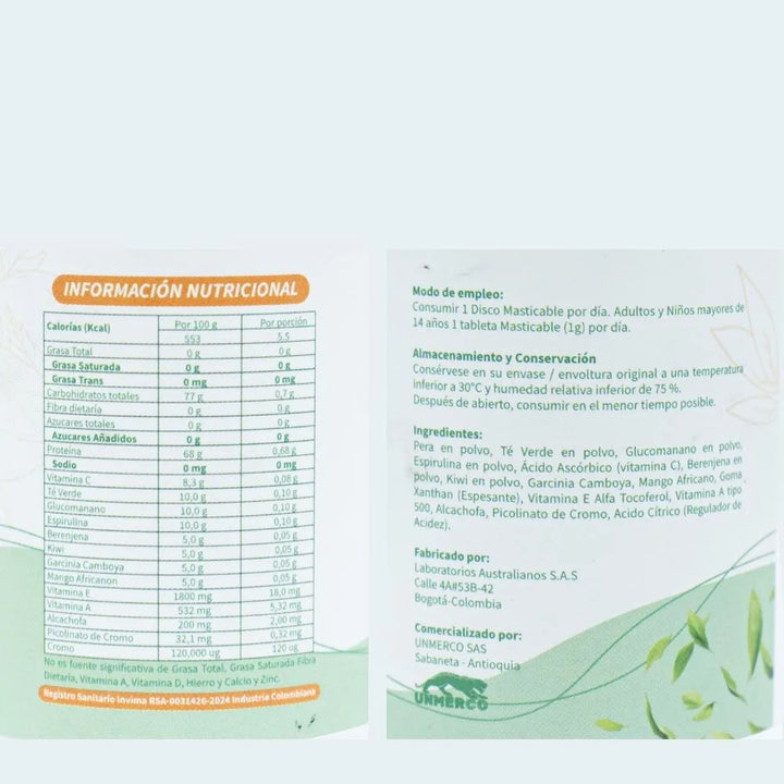 Lipo Blue Adelgazante Quemador Grasa Natural Control Apetito Energético Pierde Tallas Sin Sabor Artificial - Imagen 5