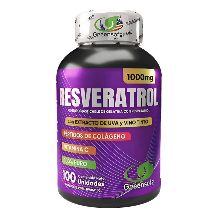 Resveratrol Americano Antioxidante Péptidos De Colágeno Vitamina C Y D Anti Edad Corazón Piel Salud Celular Natural - Imagen 1
