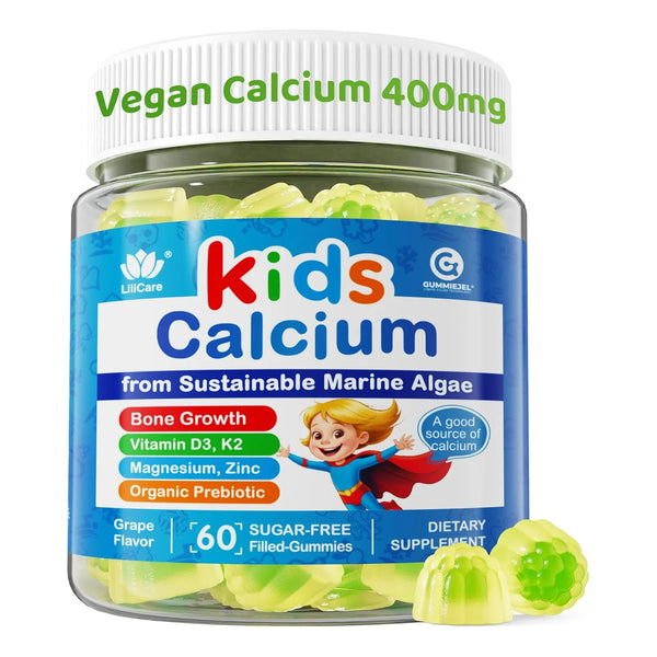 Gomitas Calcio Niños Adolescentes Vitamina D3 K2 Magnesio Zi - Imagen 1