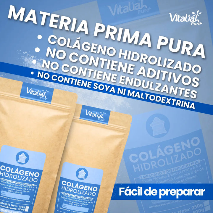 Colágeno Hidrolizado Puro Vitaliah 250g + Mentas Stevia - Imagen 3