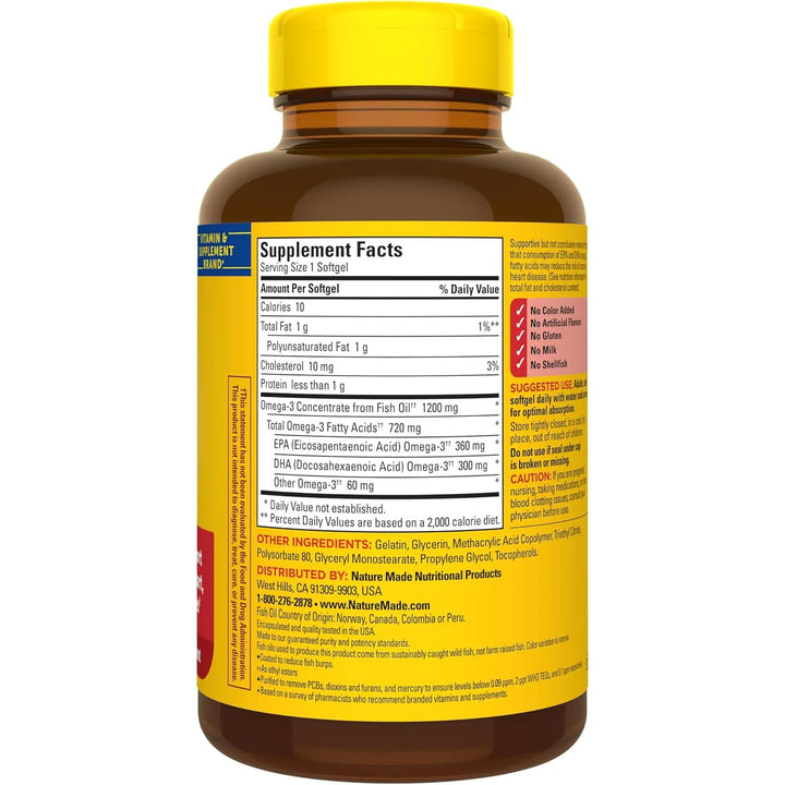 Aceite De Pescado Omega 3 1200 Mg Saludables Para Corazón Ce - Imagen 8