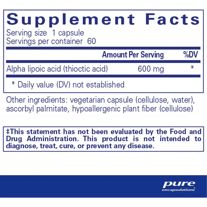 Ácido Alfa Lipoico 600 Mg Apoyo Hepático Antioxidantes Salud - Imagen 2