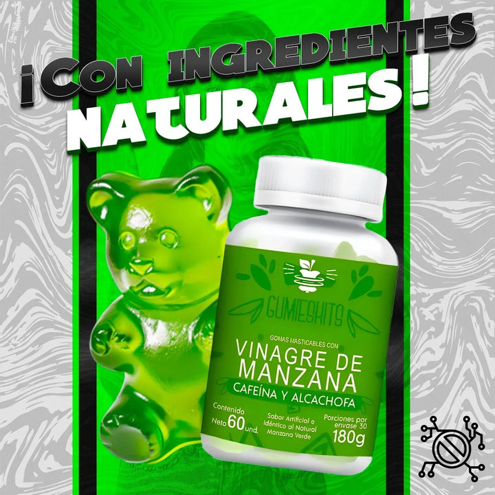 Goma Vinagre Manzana Gomita Vinagre Manzana Adelgazante Natural Vinagre Manzana Organico Limón - Imagen 6