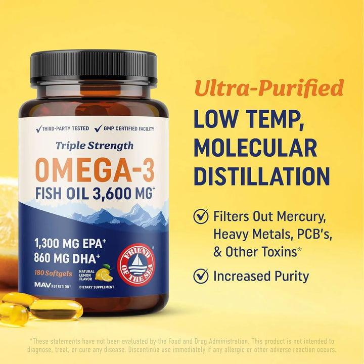 Aceite De Pescado Omega 3 Triple Fuerza 3600 Mg Epa Dha 2100 - Imagen 5