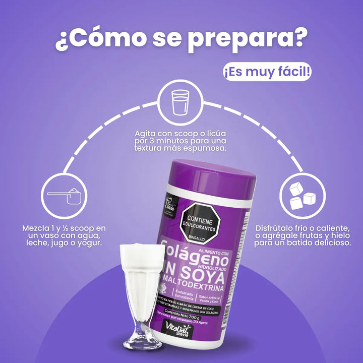 Kit Colágeno Hidrolizado Vitaliah Vainilla X3 + Endulzante Monksweet 30ml - Imagen 6