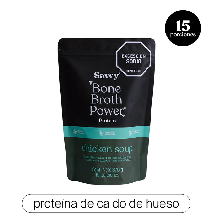 Proteína Savvy Chicken Soup Bone Broth Power® 375g - Imagen 2
