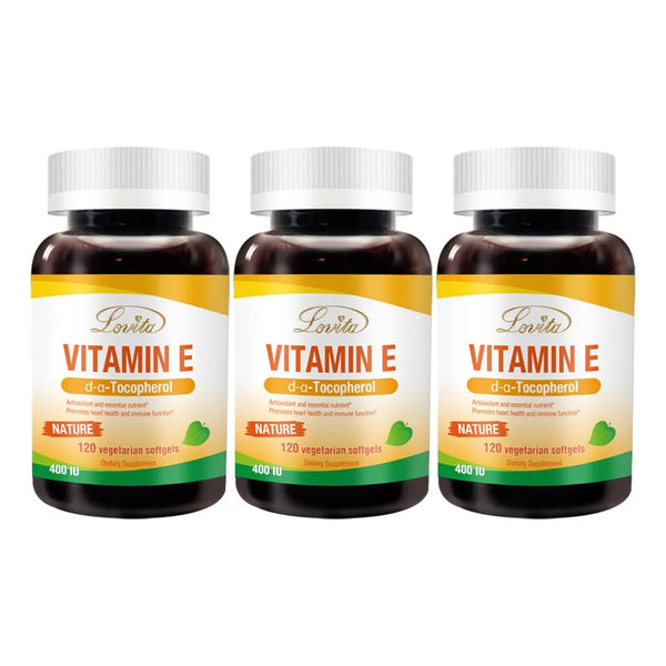 Capsulas Blandas Vitamina E 400 Ui Natural Vegana Piel Cabello Uñas 120 Unidades