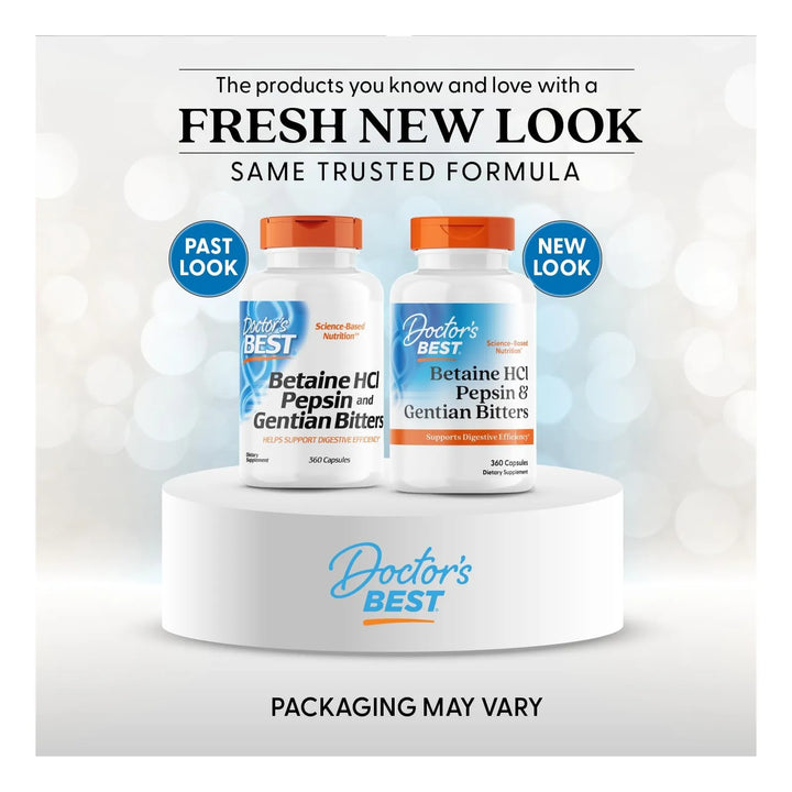 Betaine Hci Pepsin Y Gentian Bitters Doctors Best 360 Cap - Imagen 2
