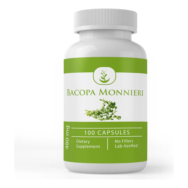 Bacopa Monnieri 100 Cápsulas Pura Sin Aditivos Apoyo Cognitivo Y Memoria