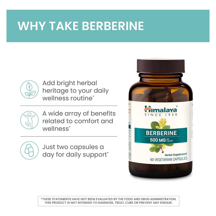 Berberina Himalaya 1000 Mg Apoyo Metabolismo Colesterol Gast - Imagen 4