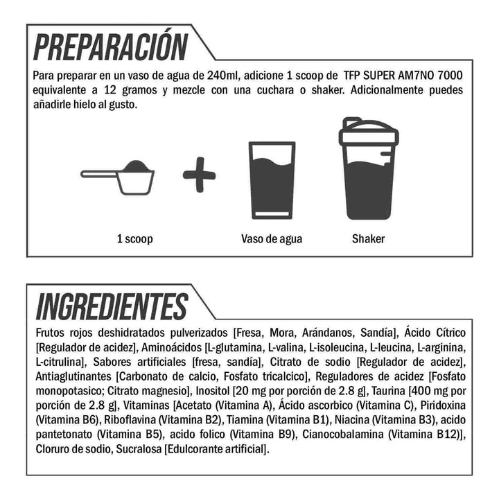Tfp Super Amino 7000 300 Grs Fresa Sandía - Imagen 4
