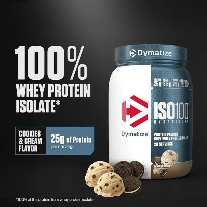 Suplemento Dymatize Whey ISO-100 en Polvo 640g Sabor Cookies & Cream ...