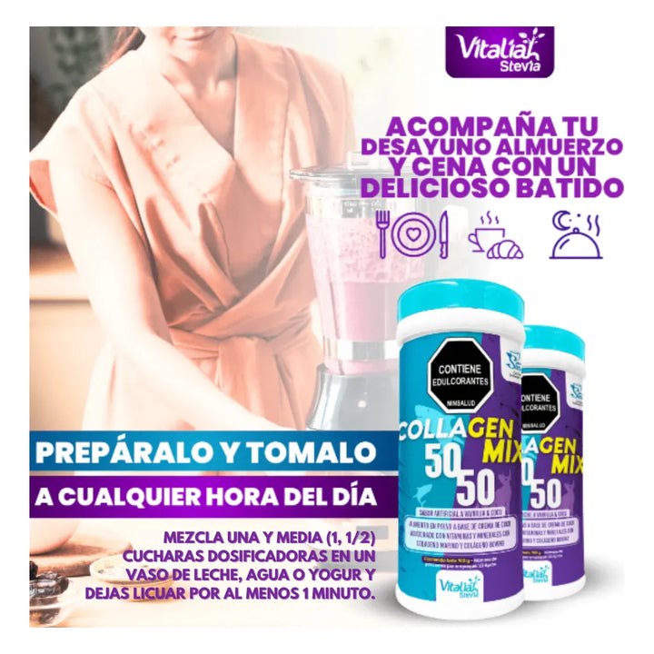 Kit Colágeno Hidrolizado Vitaliah 50/50 Marino Y Bovino X2 - Imagen 3