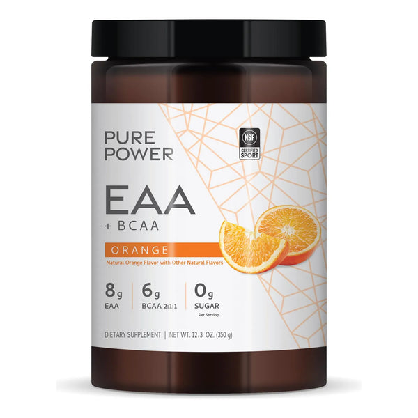 Aminoácidos Esenciales BCAA Sabor Naranja 350g Pure Power 30 Porciones