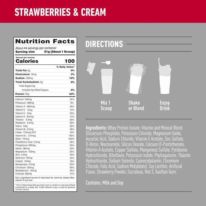 Isopure 3lbs Fresa - Imagen 3