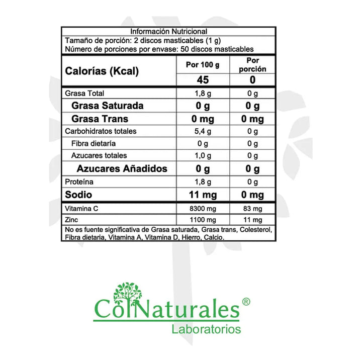 Vitamina C Con Calostro Bovino Sin Sabor - Imagen 2