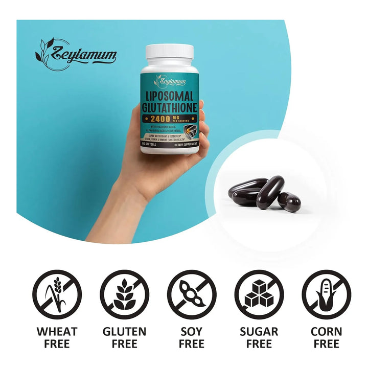 Cápsulas Blandas Glutatión Liposomal 2400 Mg Absorción Máxim - Imagen 6