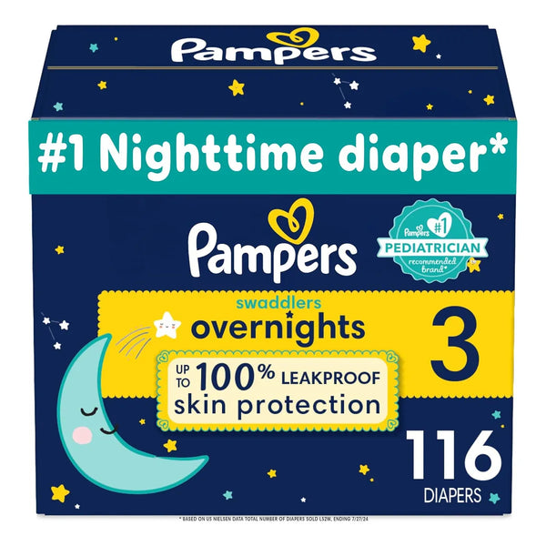 Pampers Swaddlers Overnights Pañales Talla 3 X 116 Unidades Protección Nocturna Absorción Superior