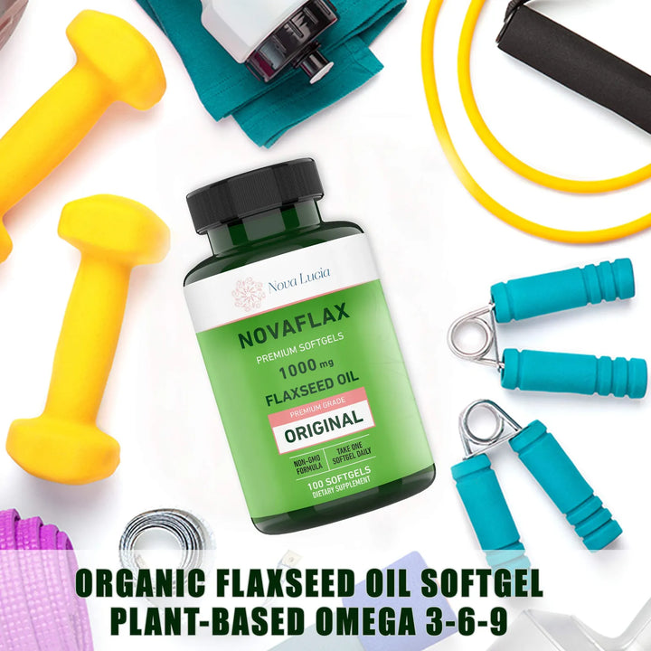 Aceite De Linaza Orgánico 1000 Mg Omega 3 6 9 Ala Para Cabel - Imagen 4