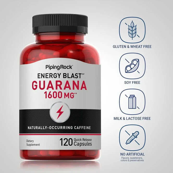 Cápsulas De Guaraná 1600 Mg 120 Unidades Extracto Mega Fuerz - Imagen 3
